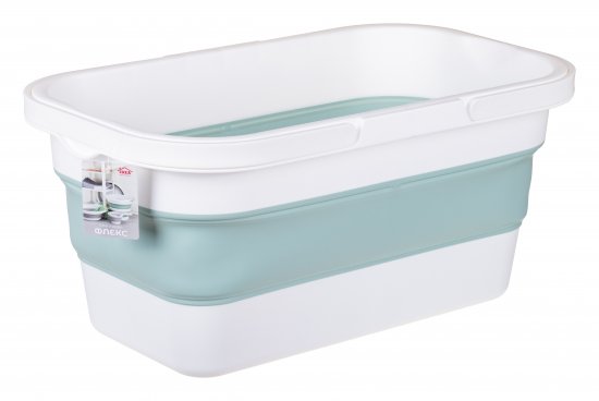 Ведро прямоугольное Idea Флекс 16 л цвет тиффани