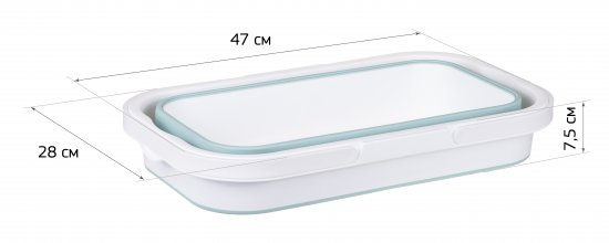 Ведро прямоугольное Idea Флекс 16 л цвет тиффани