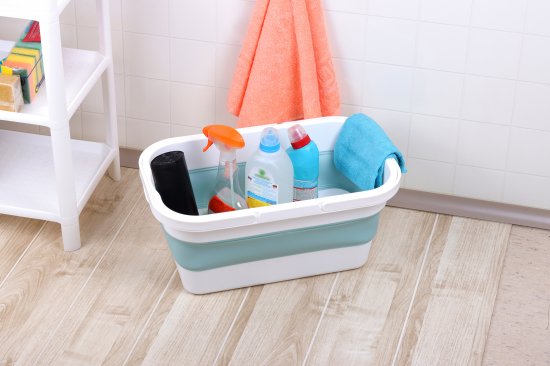 Ведро прямоугольное Idea Флекс 16 л цвет тиффани