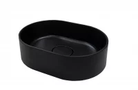 Раковина Mira Oval CM накладная 35 см литьевой мрамор цвет черный матовый