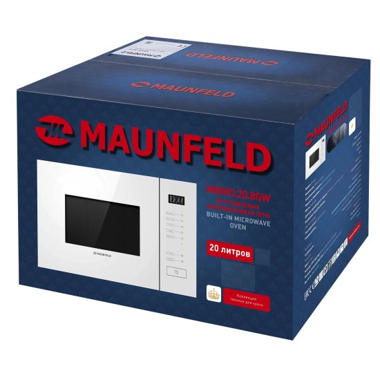 Микроволновая Печь Maunfeld Mbmo.20.8gw Встраиваемая 20 Л 59.5x38.2x35 См Сенсорное Управление Цвет Белый
