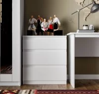 Комод Праксис 3 ящика 65x71.6x39.6 см Кдсп цвет белый