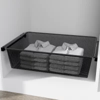 Корзина выдвижная для шкафа Лион 56.8x14.4x48 см цвет черный