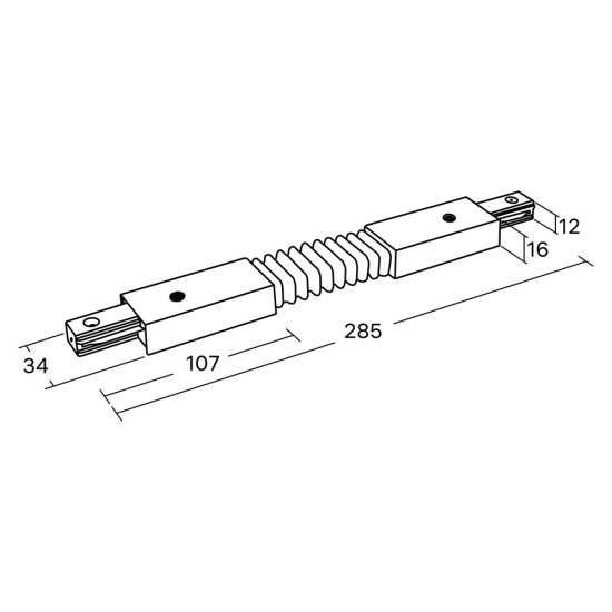 Коннектор для однофазного шинопровода гибкий Ritter Artline черный (59752 4)