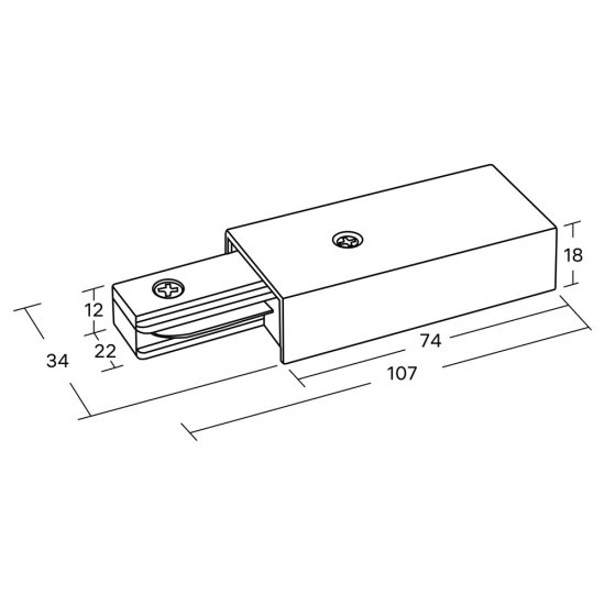 Ввод питания для однофазного шинопровода прямой Ritter Artline черный (59756 2)