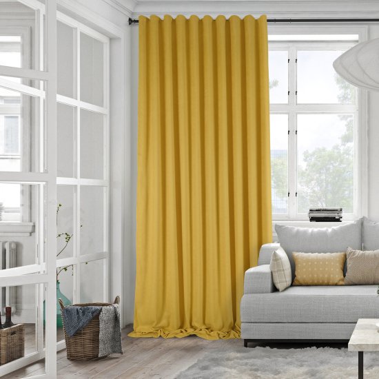 Штора на ленте со скрытыми петлями KREAFORTA Рим 200x310 см цвет желтый