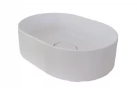 Раковина Mira Oval BM накладная 35 см литьевой мрамор цвет белый матовый