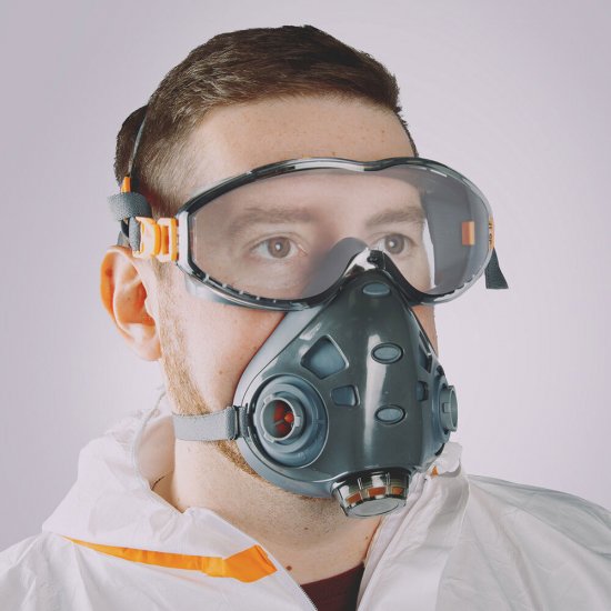 Полумаска Jeta Safety Air Optics FFP3 с интегрированными очками (9500-L)