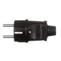 Вилка прямая с заземлением 16 А 250 В Makel черная (10052)