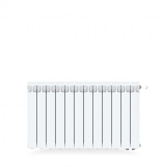 Радиатор секционный Rifar Monolit 500/100 биметалл 12 секций нижнее правое подключение цвет белый