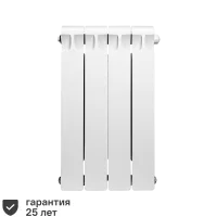 Радиатор секционный Rifar Monolit 500/100 биметалл 4 секции нижнее правое подключение цвет белый