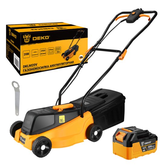 Газонокосилка аккумуляторная бесщеточная Deko DKLM20V 20 В 32 см 1x4 Ач АКБ и ЗУ входит в комплект