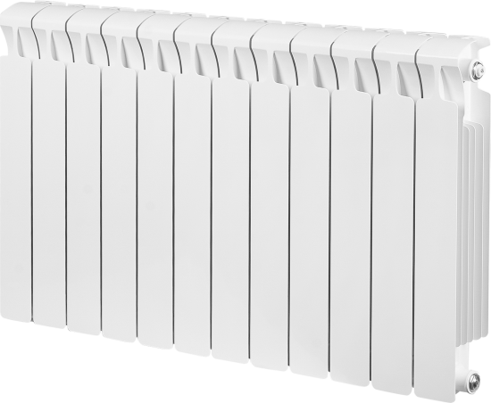 Радиатор секционный Rifar Monolit 500/100 биметалл 12 секций нижнее левое подключение цвет белый