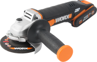 УШМ аккумуляторная Worx WX800, 20 В Li-ion 2x2 Ач, 115 мм