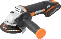 УШМ аккумуляторная Worx WX800, 20 В Li-ion 2x2 Ач, 115 мм