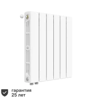 Радиатор секционный Rifar Supremo VL 500/90 6 секций нижнее левое подключение биметалл белый