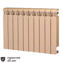 Радиатор секционный Rifar Monolit M50010RAL1015 500/100 10 секций боковое подключение биметалл бежевый