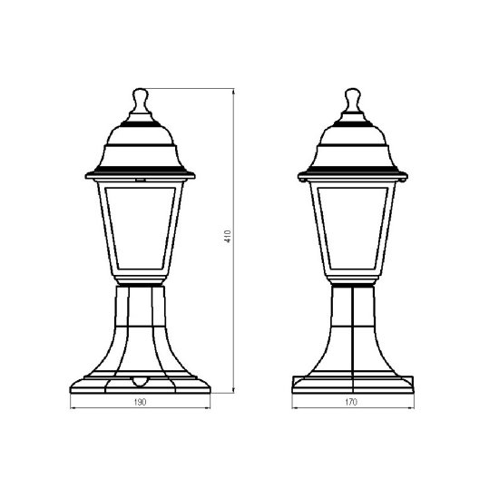 Светильник садово-парковый Svet Оскар черный 410 мм E27 60 Вт IP44 (1223-00321)