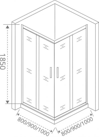 Душевой уголок Makiato CR-80-C-B, квадратный 80x80 см черный профиль прозрачное стекло раздвижной.