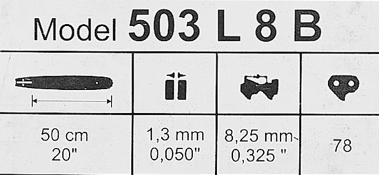 Шина для цепной пилы Rancher 503 L 8 B Rezer 20