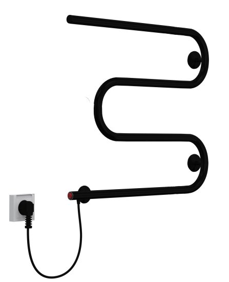 Полотенцесушитель электрический Equation 500x500 мм 50 Вт М-образный цвет черный