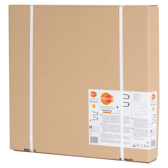 Полотенцесушитель электрический Equation 500x500 мм 50 Вт М-образный цвет черный