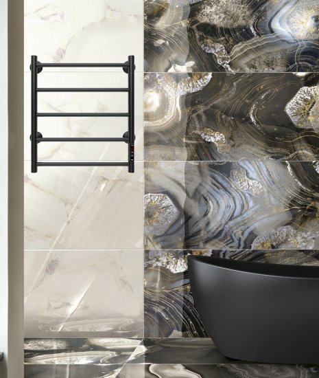 Полотенцесушитель электрический Equation 450x600 мм 100 Вт с терморегулятором лесенка цвет черный