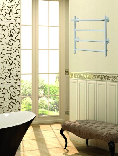 Полотенцесушитель электрический Equation 500x500 мм 50 Вт лесенка цвет белый