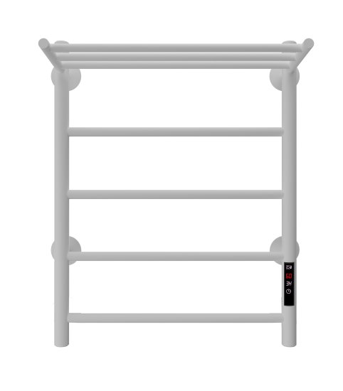 Полотенцесушитель электрический Equation 450x600 мм 130 Вт с терморегулятором и полкой лесенка цвет белый