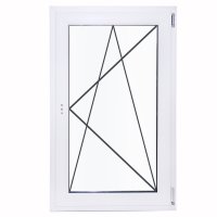 Пластиковое окно ПВХ VEKA одностворчатое 120x80 мм (ВxШ) однокамерный стеклопакет цвет белый/серый антрацит