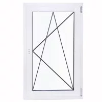 Пластиковое окно ПВХ VEKA одностворчатое 120x80 мм (ВxШ) однокамерный стеклопакет цвет белый/серый антрацит