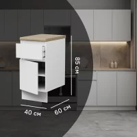 Кухонный шкаф напольный Миус 40x85x60 см ЛДСП цвет белый