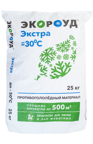 Противогололедные реагенты Экороуд Экстра, 25 кг
