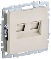 Компьютерная розетка встраиваемая IEK Brite РК/Т12-БрКр RJ45 UTP cat 5e цвет бежевый