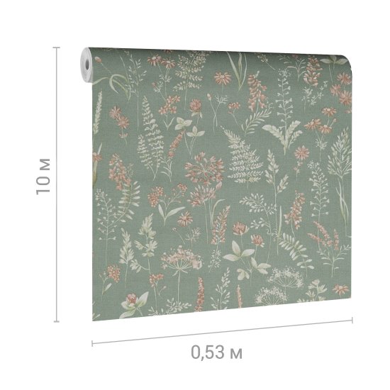 Обои бумажные Саратовские обои Гербарий Д953-04 (0,53х10,05 м)