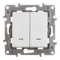 Выключатель Legrand Etika двухклавишный встраиваемый белый с подсветкой (672204)