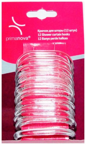 Кольца для шторы в ванную Primanova цвет прозрачный 12 шт.