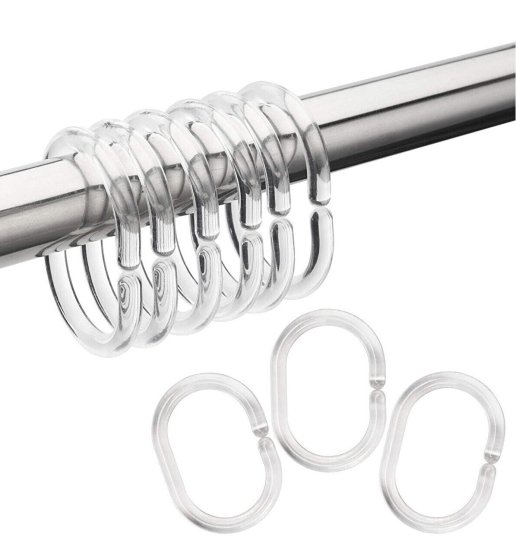 Кольца для шторы в ванную Primanova цвет прозрачный 12 шт.