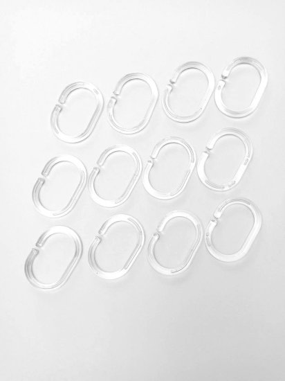 Кольца для шторы в ванную Primanova цвет прозрачный 12 шт.