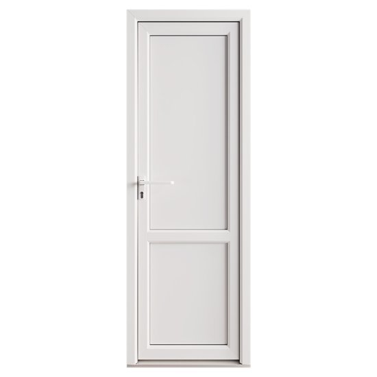 Металлопластиковая дверь VEKA 2050х700 мм алюминиевый порог белая левая глухая