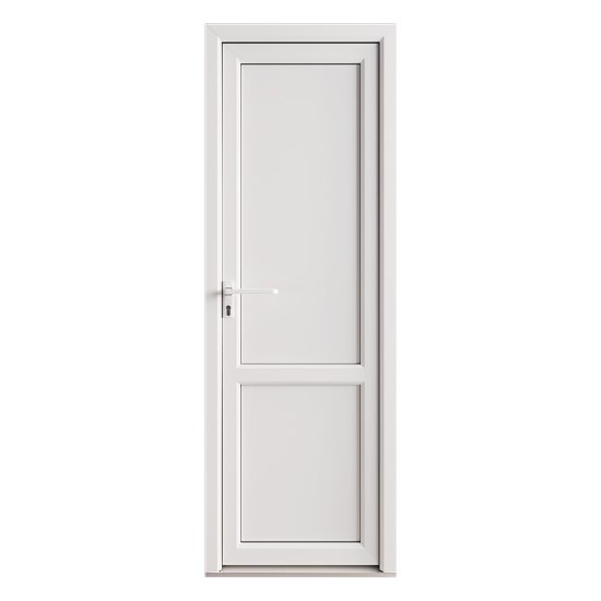 Металлопластиковая дверь VEKA 2050х800 мм алюминиевый порог белая левая глухая