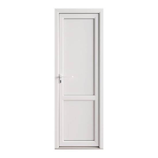 Металлопластиковая дверь VEKA 2050х600 мм алюминиевый порог белая левая глухая