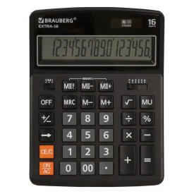 Настольный калькулятор BRAUBERG EXTRA-16-BK
