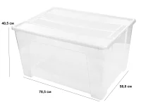 Ящик универсальный Tex-Box 78.5x58.8x40.5 см с крышкой полипропилен цвет прозрачный