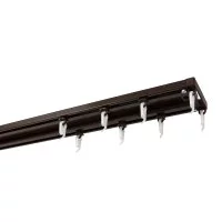 Карниз двухрядный Уют 350 см алюминий цвет коричневый