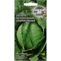 Капуста СеДек Скороспелая белокочанная, раннеспелая, округлая, 0.9-1.3 кг, евро, 0.5 г