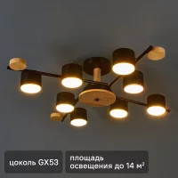 Люстра потолочная Comfi Lilita 8 ламп 14.4 м² цвет черный
