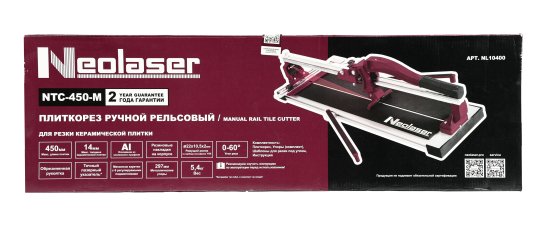 Плиткорез ручной рельсовый Neolaser NTC-450-M 450 мм толщина реза 14 мм