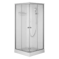 Душевая кабина AM.PM X-Joy Square 90x90, профиль матовый хром, стекло прозрачное