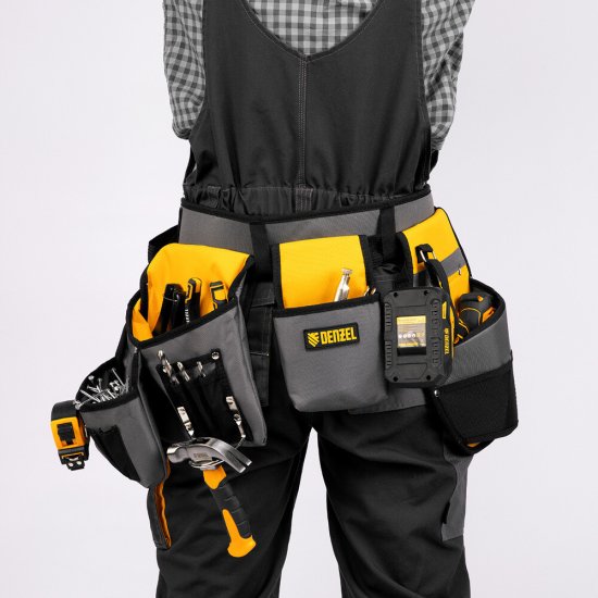 Сумка поясная для инструментов Denzel с ремнем 4 отделения